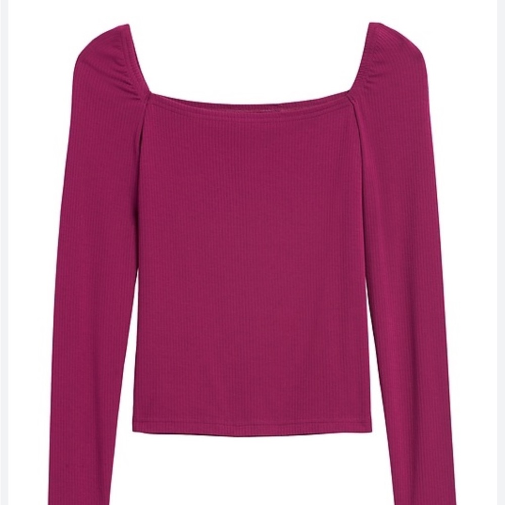 Banana Republic Magenta Ribbed Blouse